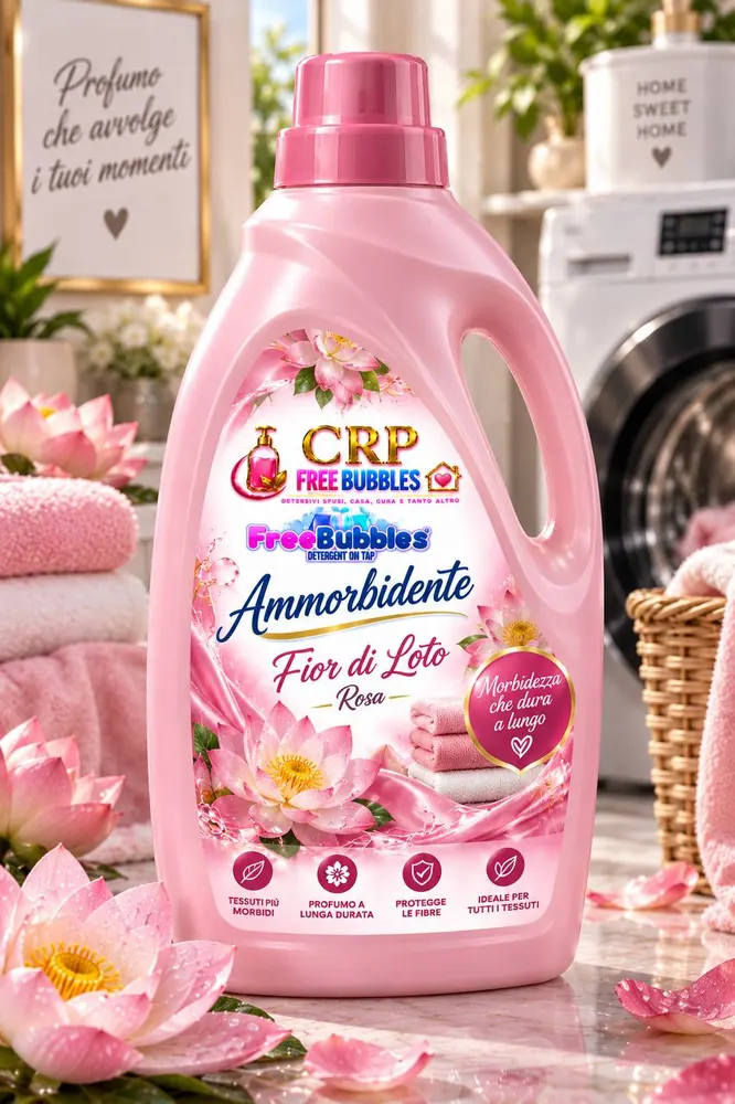 Flacone di Ammorbidente Fior di Loto Rosa della linea Free Bubbles