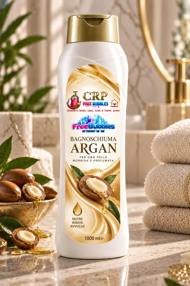 Flacone di Bagnoschiuma Argan della linea Free Bubbles