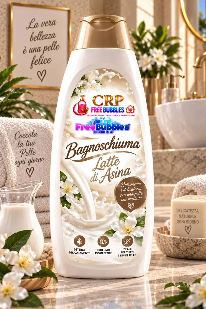 Flacone di Bagnoschiuma Latte di Asina della linea Free Bubbles