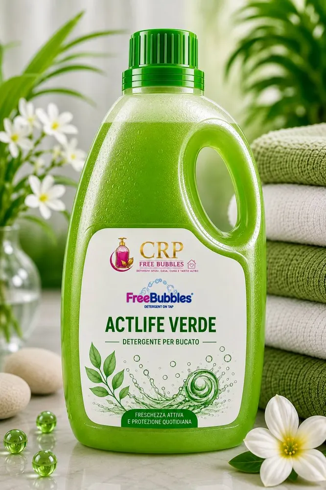 Flacone di Bucato Lavatrice Actilife Verde (Dash) della linea Free Bubbles