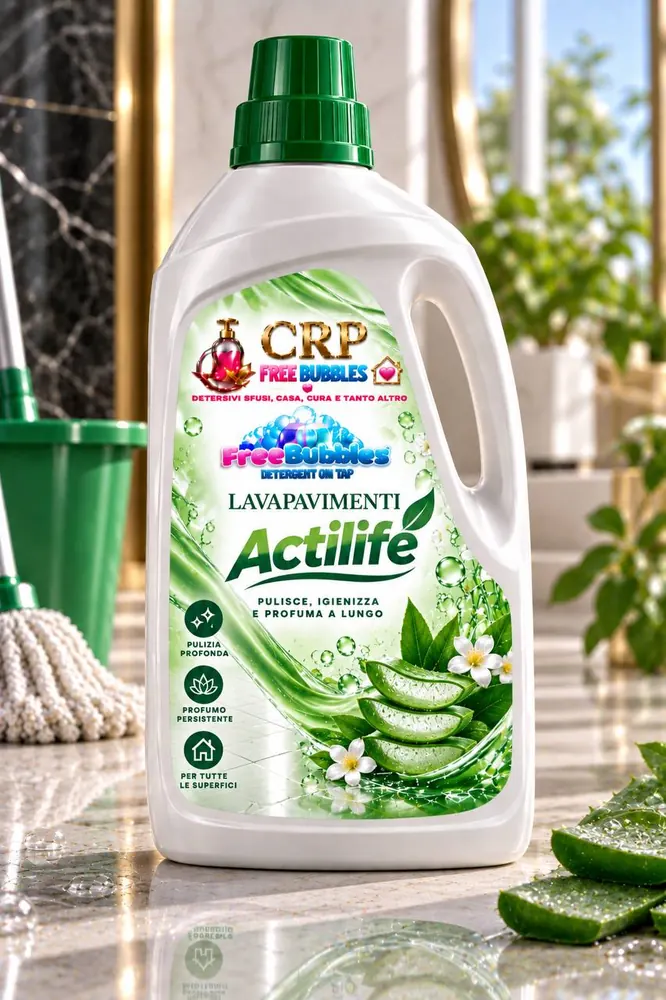 Flacone di Lava Pavimenti Actilife della linea Free Bubbles