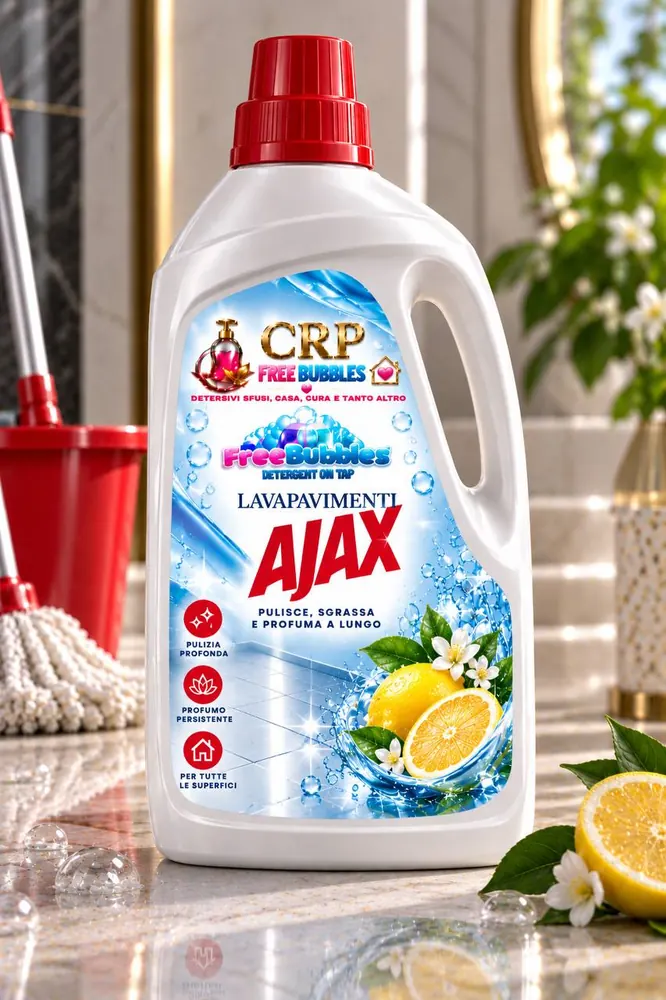 Flacone di Lava Pavimenti Ajax della linea Free Bubbles