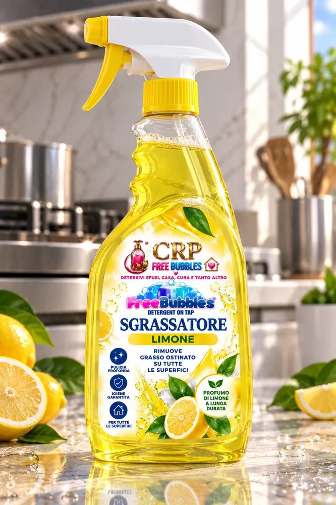 Flacone di Sgrassatore Limone della linea Free Bubbles