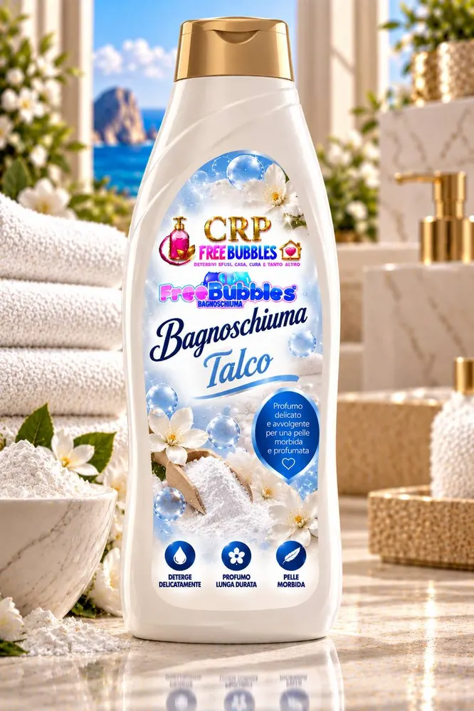 Flacone di Bagnoschiuma Talco della linea Free Bubbles