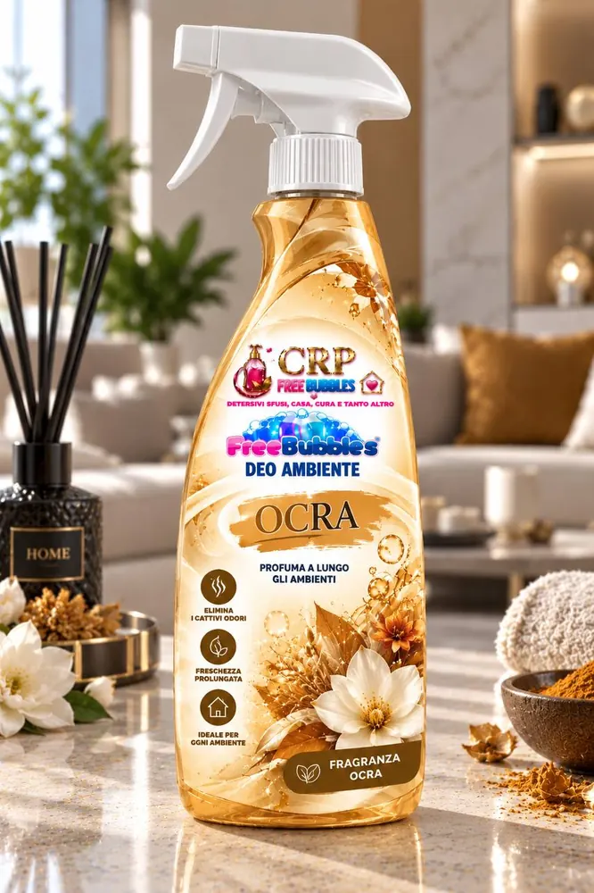 Flacone di Deo Ambiente Ocra della linea Free Bubbles