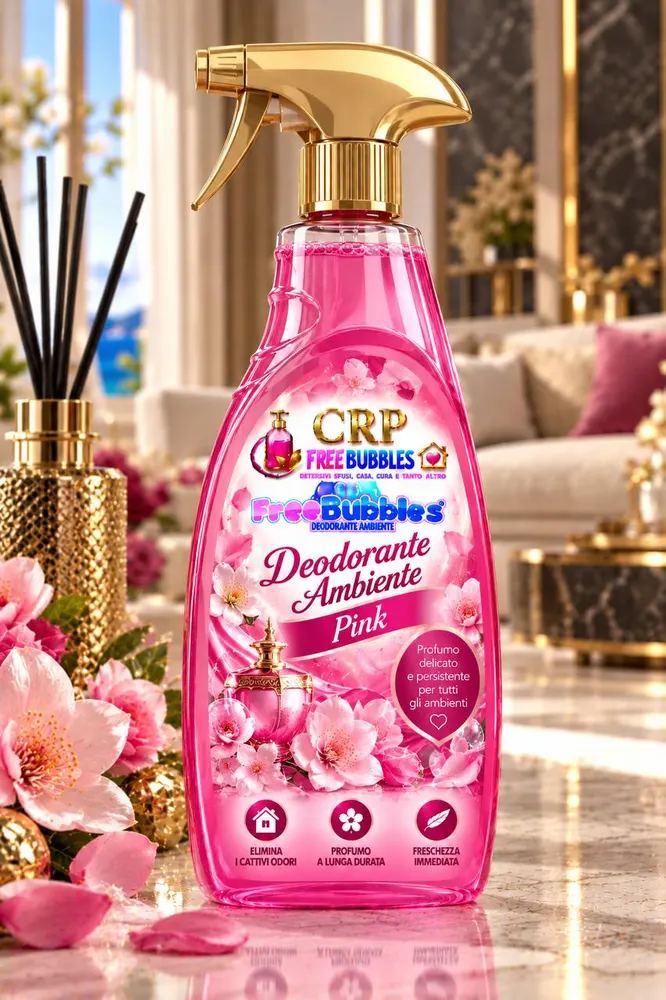Flacone di Deo Ambiente Pink della linea Free Bubbles